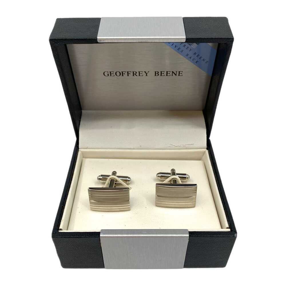 Geoffrey Beene Silver Cuff Links Accessory Polished Silvertone